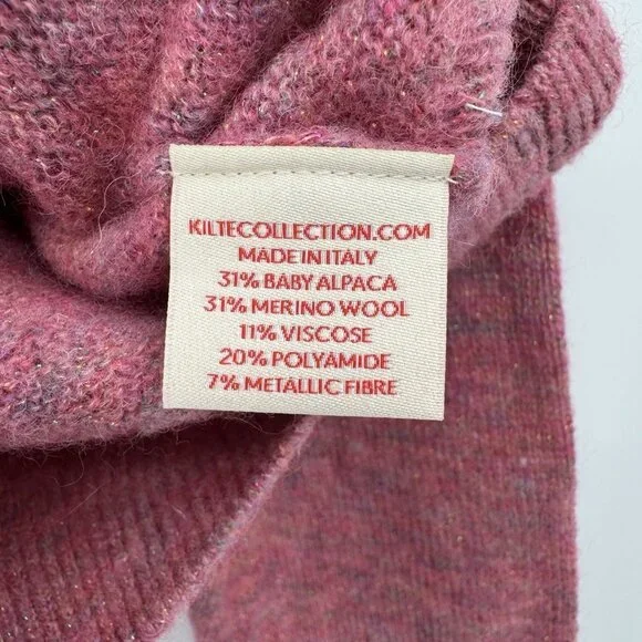 Kilte Collection The Betsy Pullover Fuchsia Pink size 2-M Women's Alpaca/M Wool